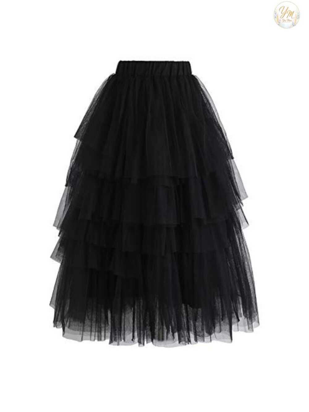 Women's Tiered Layered Tulle A-Line Midi Skirt High Waist Party Prom